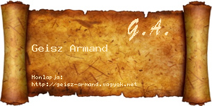 Geisz Armand névjegykártya